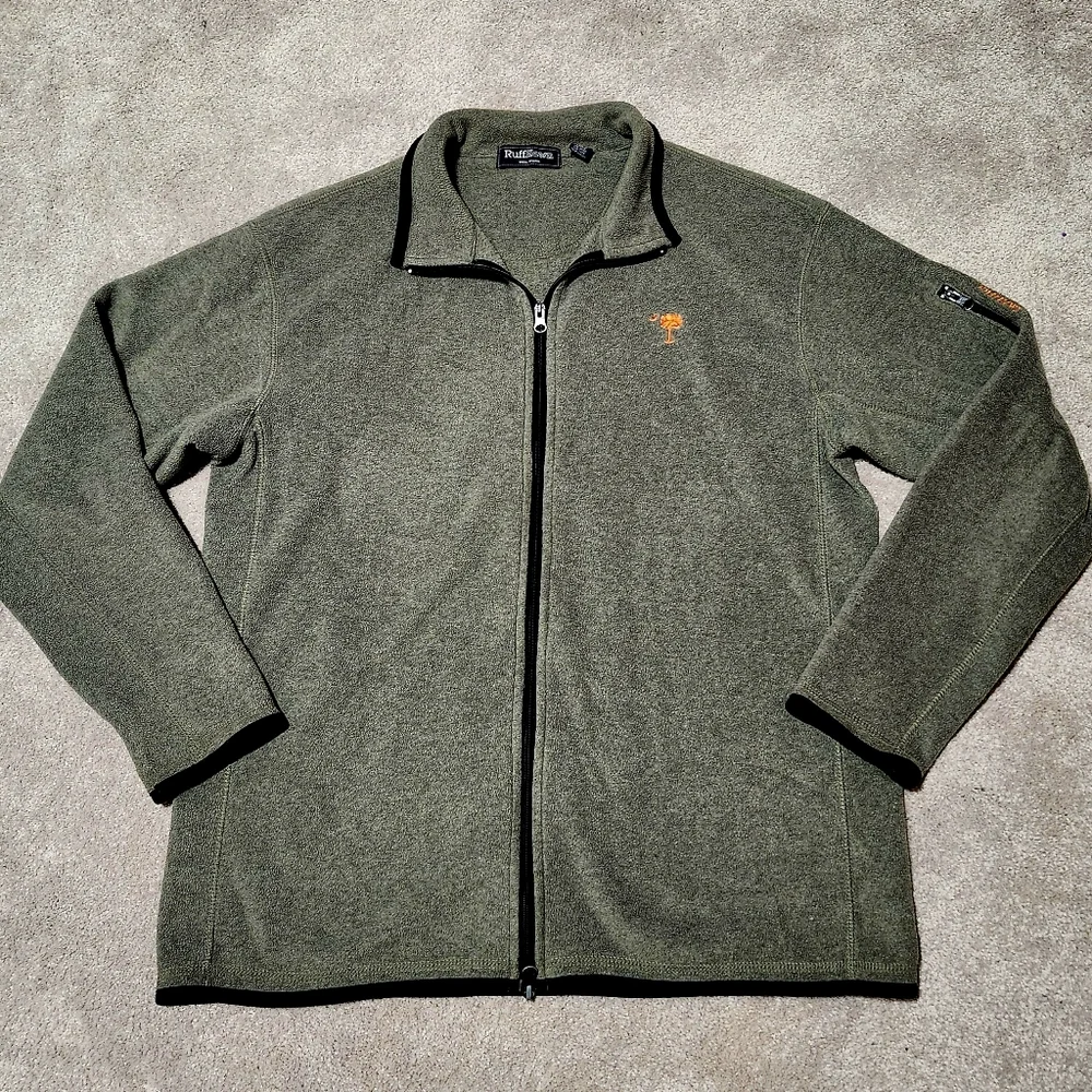 Ruff Hewn Men's Fleece Green Jacket Full Zip Size Large